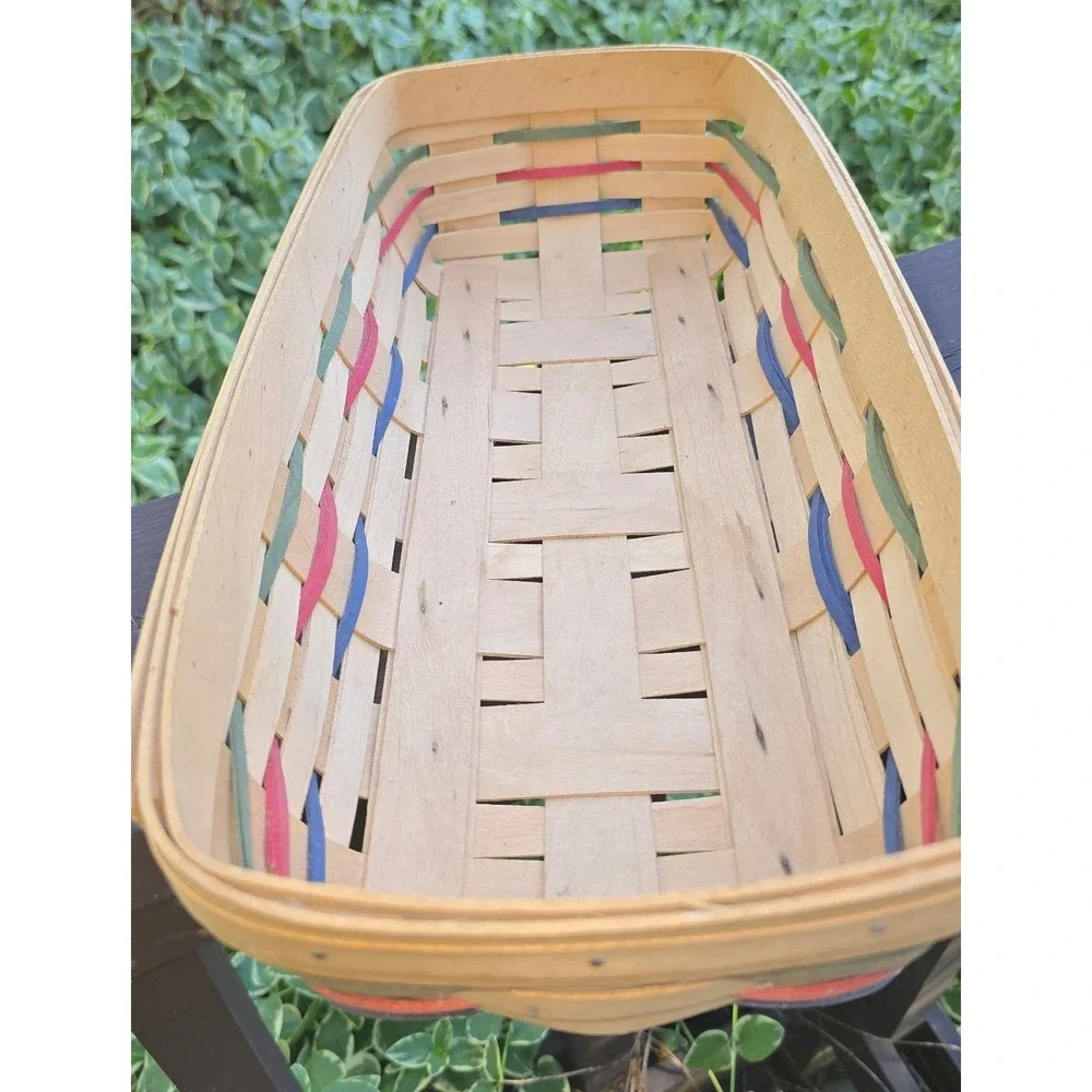 Longaberger 1999 Medium Desk Organizer Basket Woven Accent Strips